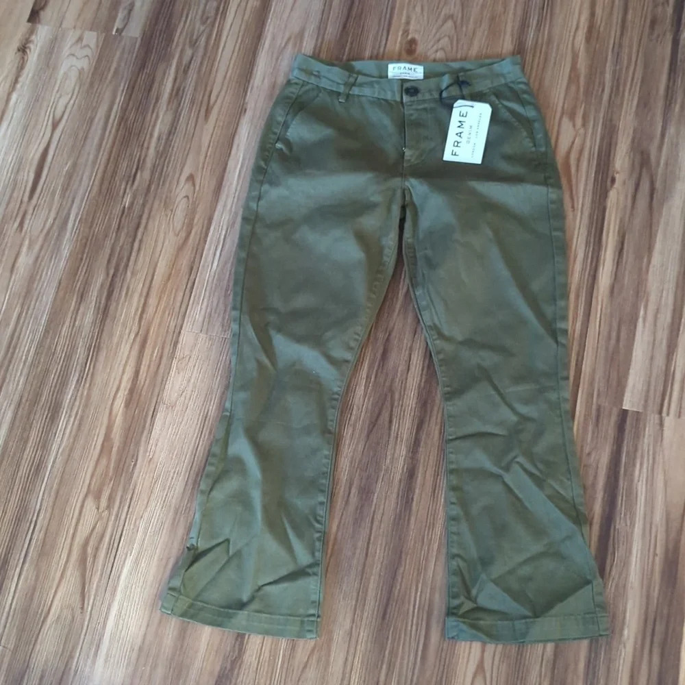 NWT Frame Denim Olive Le Crop Mini Boot Jeans,‎ 26